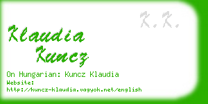 klaudia kuncz business card